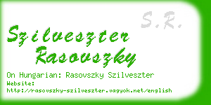 szilveszter rasovszky business card